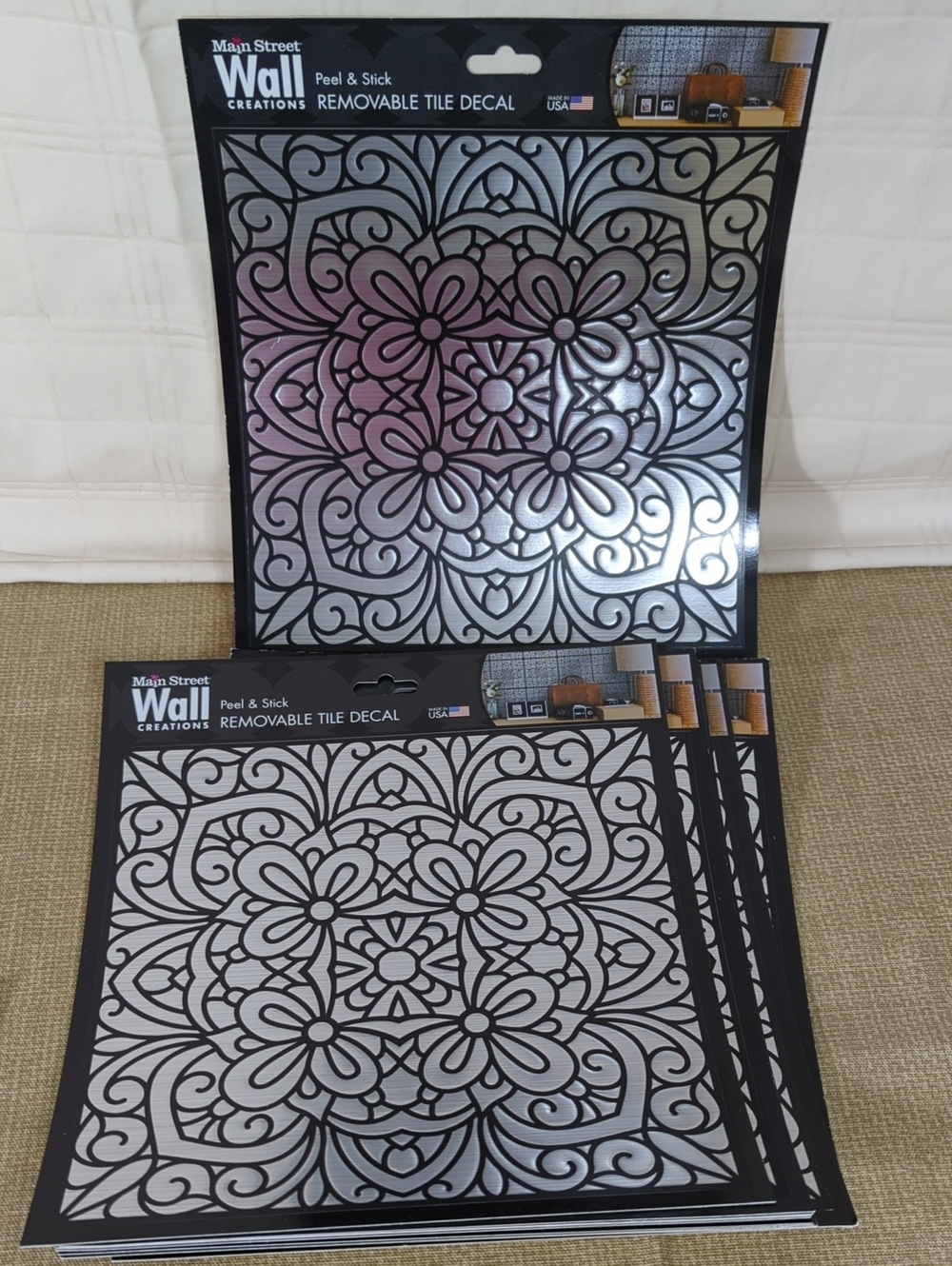 Main Street Wall Creations Silver Inked Garden 7" X 8"  11 Pieces